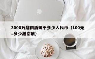 3000万越南盾等于多少人民币（100元=多少越南盾）