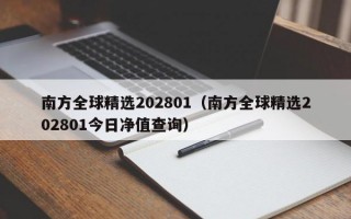 南方全球精选202801（南方全球精选202801今日净值查询）