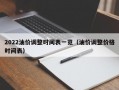 2022油价调整时间表一览（油价调整价格时间表）