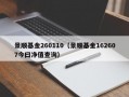 景顺基金260110（景顺基金162607今曰净值查询）