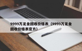 9999万足金回收价格表（9999万足金回收价格表官方）