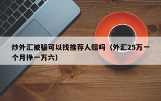 炒外汇被骗可以找推荐人赔吗（外汇25万一个月挣一万六）