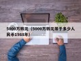 5000万韩元（5000万韩元等于多少人民币1988年）