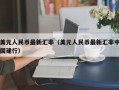 美元人民币最新汇率（美元人民币最新汇率中国建行）