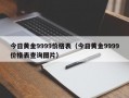 今日黄金9999价格表（今日黄金9999价格表查询图片）