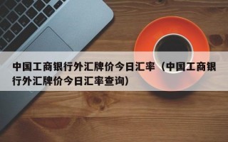 中国工商银行外汇牌价今日汇率（中国工商银行外汇牌价今日汇率查询）