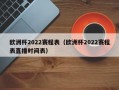 欧洲杯2022赛程表（欧洲杯2022赛程表直播时间表）