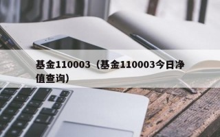 基金110003（基金110003今日净值查询）