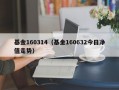 基金160314（基金160632今日净值走势）