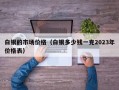 白银的市场价格（白银多少钱一克2023年价格表）