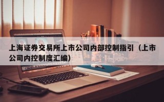 上海证券交易所上市公司内部控制指引（上市公司内控制度汇编）