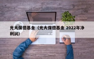 光大保德基金（光大保德基金 2022年净利润）